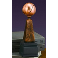 Tennis Recognition Award. 10-1/2"h x 3-1/2"w x 3-1/2"d. Copper Finish Resin